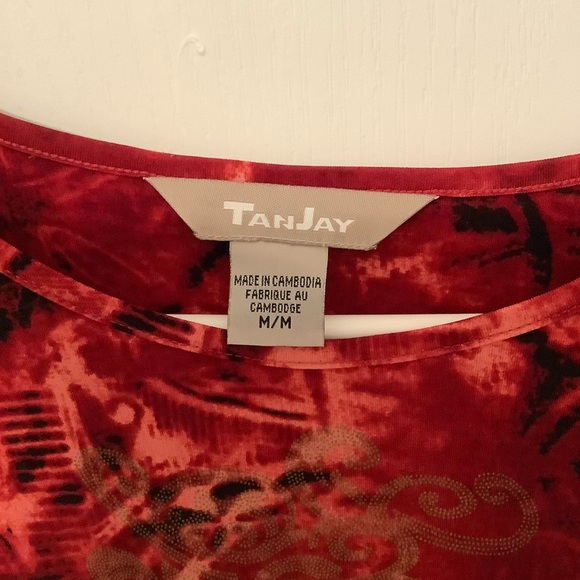 Red swirl long sleeve shirt - Picture 3 of 3